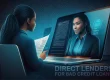 Illustration showing a borrower reviewing documents with a professional direct lender on a laptop screen, representing direct lenders for bad credit loans and secure online borrowing.